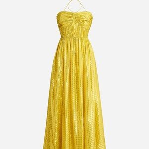 J. crew Limited-edition halter-tie dress in Lurex® metallic threads chiffon